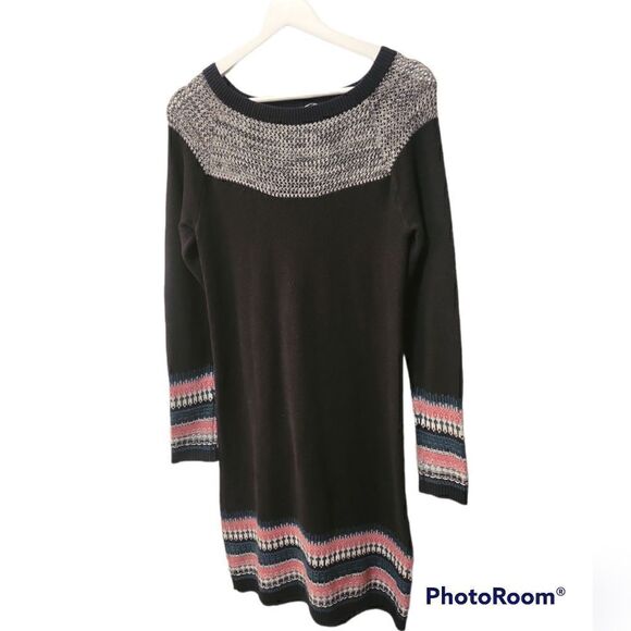 Athleta Fair Isle Long Sleeve Cashmere Blend Sweater Dress S - Picture 6 of 14